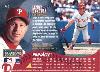 1995 Pinnacle - Museum Collection #246 Lenny Dykstra Back