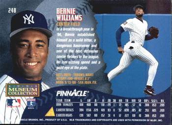 1995 Pinnacle - Museum Collection #248 Bernie Williams Back