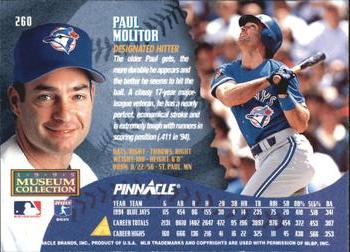 1995 Pinnacle - Museum Collection #260 Paul Molitor Back