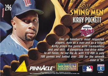1995 Pinnacle - Museum Collection #296 Kirby Puckett Back