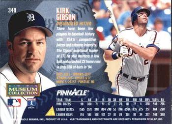 1995 Pinnacle - Museum Collection #349 Kirk Gibson Back