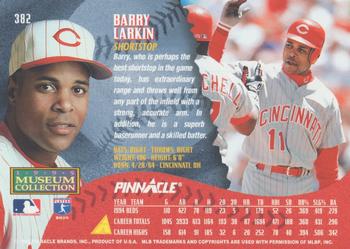 1995 Pinnacle - Museum Collection #382 Barry Larkin Back