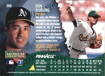 1995 Pinnacle - Museum Collection #389 Ron Darling Back