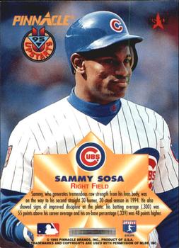 1995 Pinnacle - Upstarts #US 12 Sammy Sosa Back