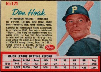 1962 Post Cereal #171 Don Hoak Front