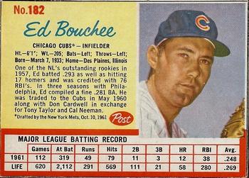 1962 Post Cereal #182 Ed Bouchee Front