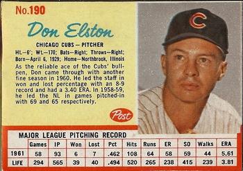 1962 Post Cereal #190 Don Elston Front