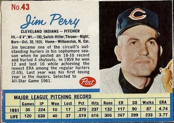 1962 Post Cereal #43 Jim Perry Front