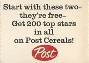 1962 Post Cereal #6b Roger Maris Back