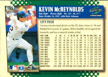1995 Score #105 Kevin McReynolds Back