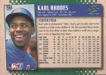 1995 Score #121 Karl Rhodes Back