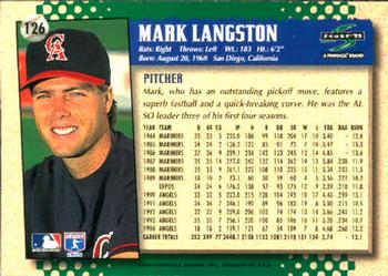 1995 Score #126 Mark Langston Back