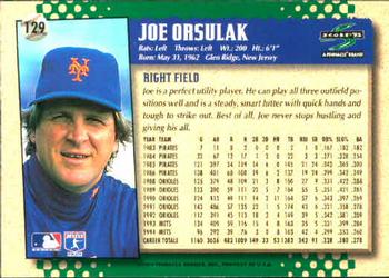 1995 Score #129 Joe Orsulak Back