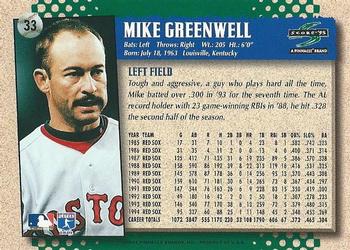1995 Score #33 Mike Greenwell Back