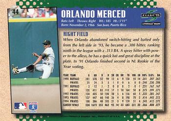 1995 Score #44 Orlando Merced Back