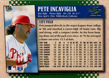 1995 Score #131 Pete Incaviglia Back