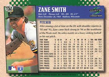 1995 Score #157 Zane Smith Back