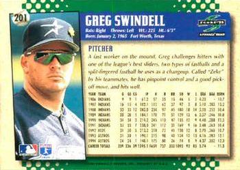 1995 Score #201 Greg Swindell Back