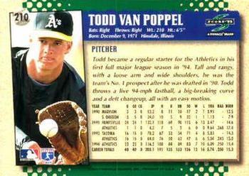 1995 Score #210 Todd Van Poppel Back
