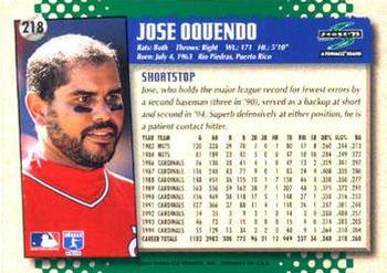 1995 Score #218 Jose Oquendo Back