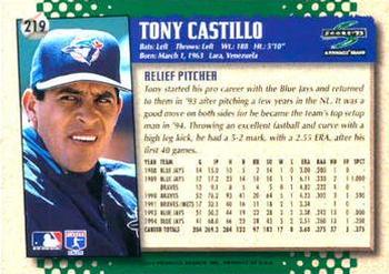 1995 Score #219 Tony Castillo Back