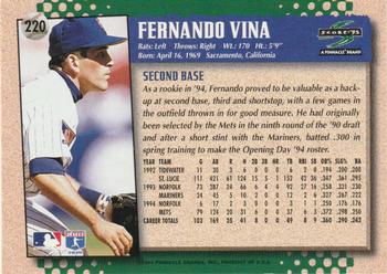 1995 Score #220 Fernando Vina Back