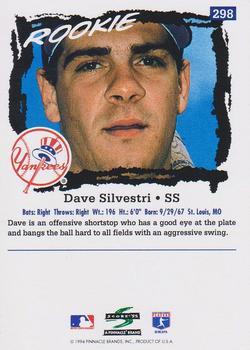 1995 Score #298 Dave Silvestri Back