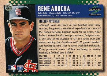 1995 Score #374 Rene Arocha Back