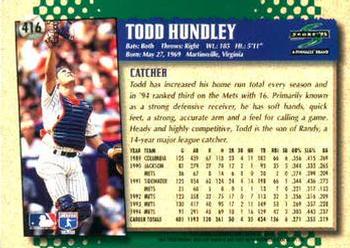 1995 Score #416 Todd Hundley Back