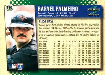 1995 Score #419 Rafael Palmeiro Back