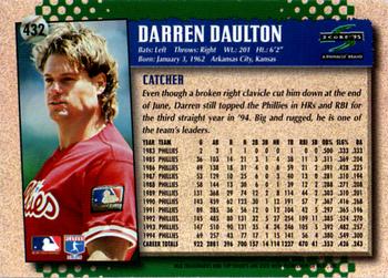 1995 Score #432 Darren Daulton Back