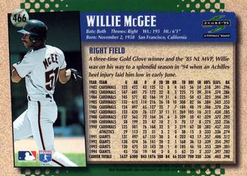 1995 Score #466 Willie McGee Back