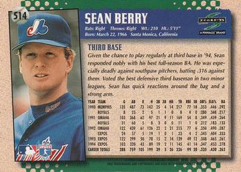 1995 Score #514 Sean Berry Back