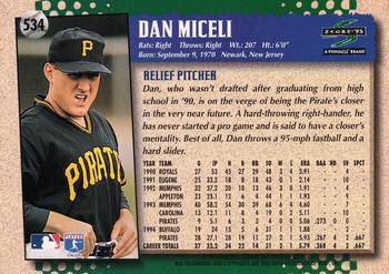 1995 Score #534 Dan Miceli Back