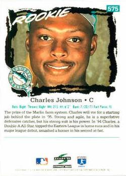 1995 Score #575 Charles Johnson Back