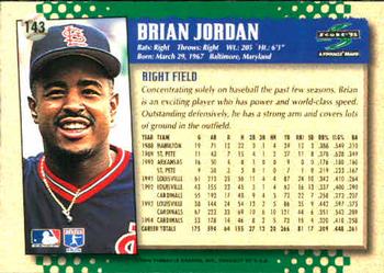 1995 Score #143 Brian Jordan Back