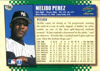 1995 Score #144 Melido Perez Back