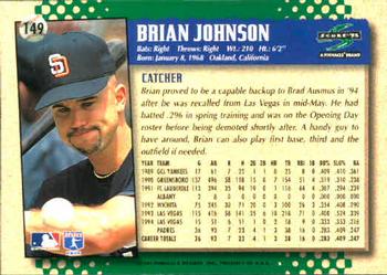 1995 Score #149 Brian Johnson Back