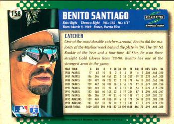 1995 Score #158 Benito Santiago Back