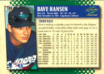 1995 Score #169 Dave Hansen Back