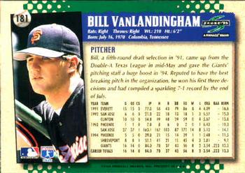 1995 Score #181 Bill Van Landingham Back