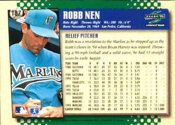 1995 Score #187 Robb Nen Back