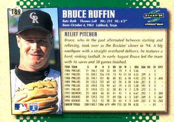 1995 Score #189 Bruce Ruffin Back