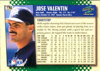 1995 Score #190 Jose Valentin Back