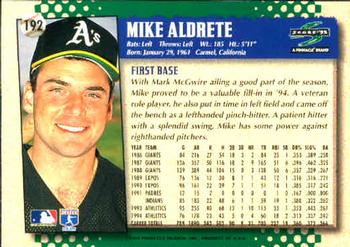 1995 Score #192 Mike Aldrete Back
