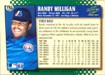 1995 Score #193 Randy Milligan Back