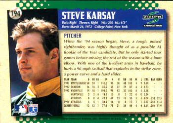 1995 Score #194 Steve Karsay Back