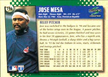 1995 Score #196 Jose Mesa Back