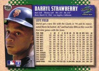 1995 Score #209 Darryl Strawberry Back