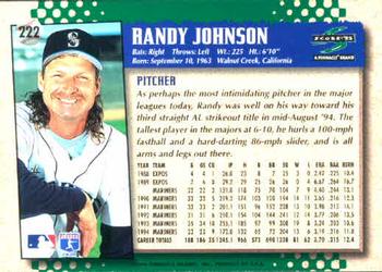 1995 Score #222 Randy Johnson Back